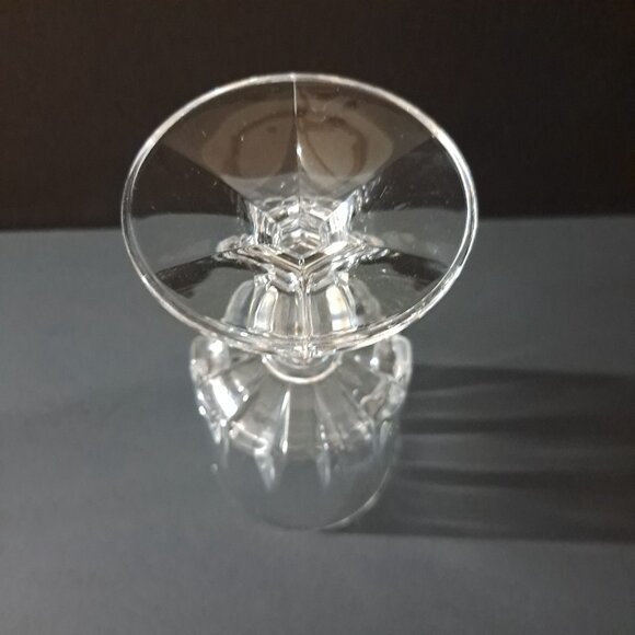 Vintage Clear Glass Water Goblet 6" Tall Paneled Bowl Faceted Stem 3" Wide - Picture 16 of 16